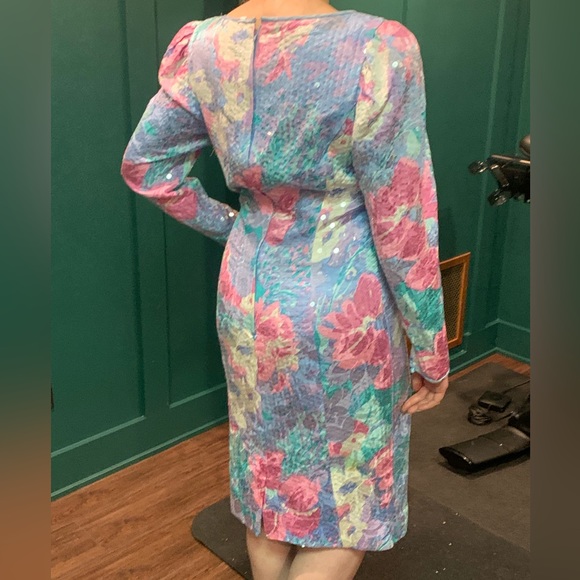 Vintage 1980s Anne Crimmins for Zuni Collections 100% Silk Dress - Picture 4 of 7